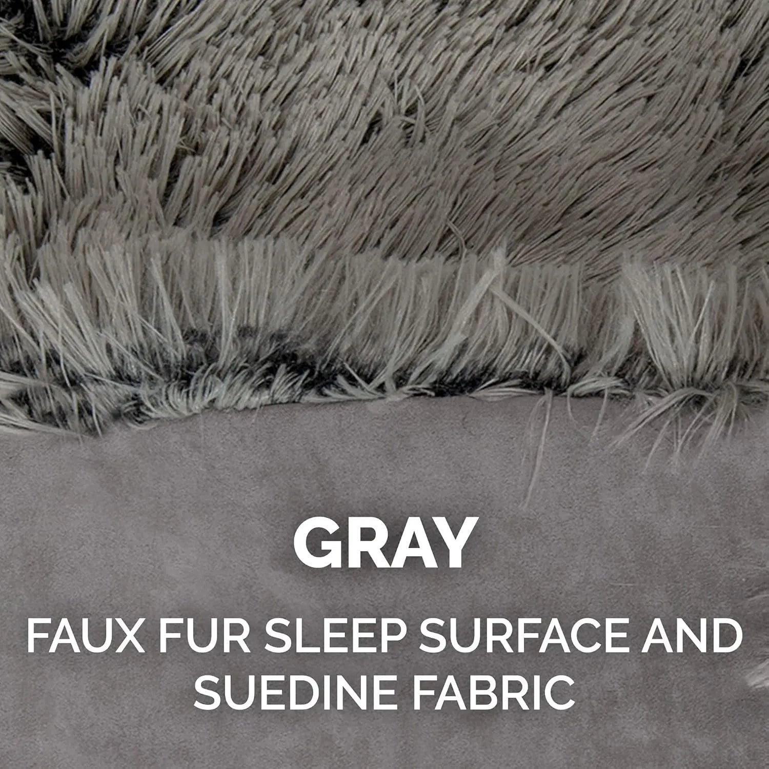 Self-Warming Cat Bed for Indoor Cats, 4-Beds-In-1 & Washable - Plush Long Faux Fur Convertible Cuddler - Gray, Small