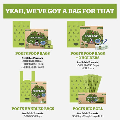 Pogi’S Dog Poop Bags with Handles – Extra-Thick, Leak-Proof, Large, Fresh Scent, 300-Count