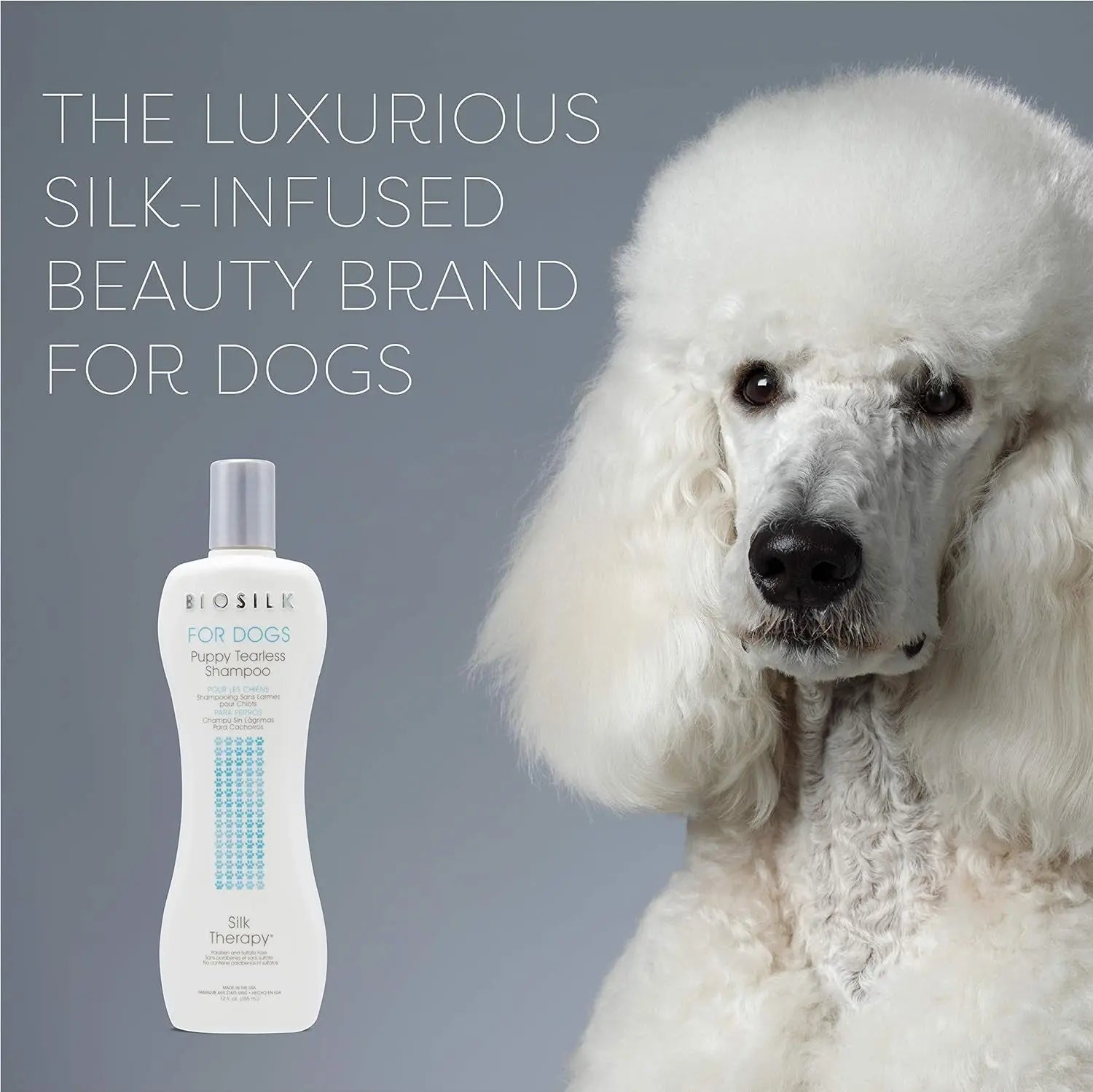 for Dogs Silk Therapy Puppy Tearless Shampoo for Dogs | Best Shampoo for Puppies and Great for All Dogs and Breeds| 12 Ounce Bottle of Dog Shampoo