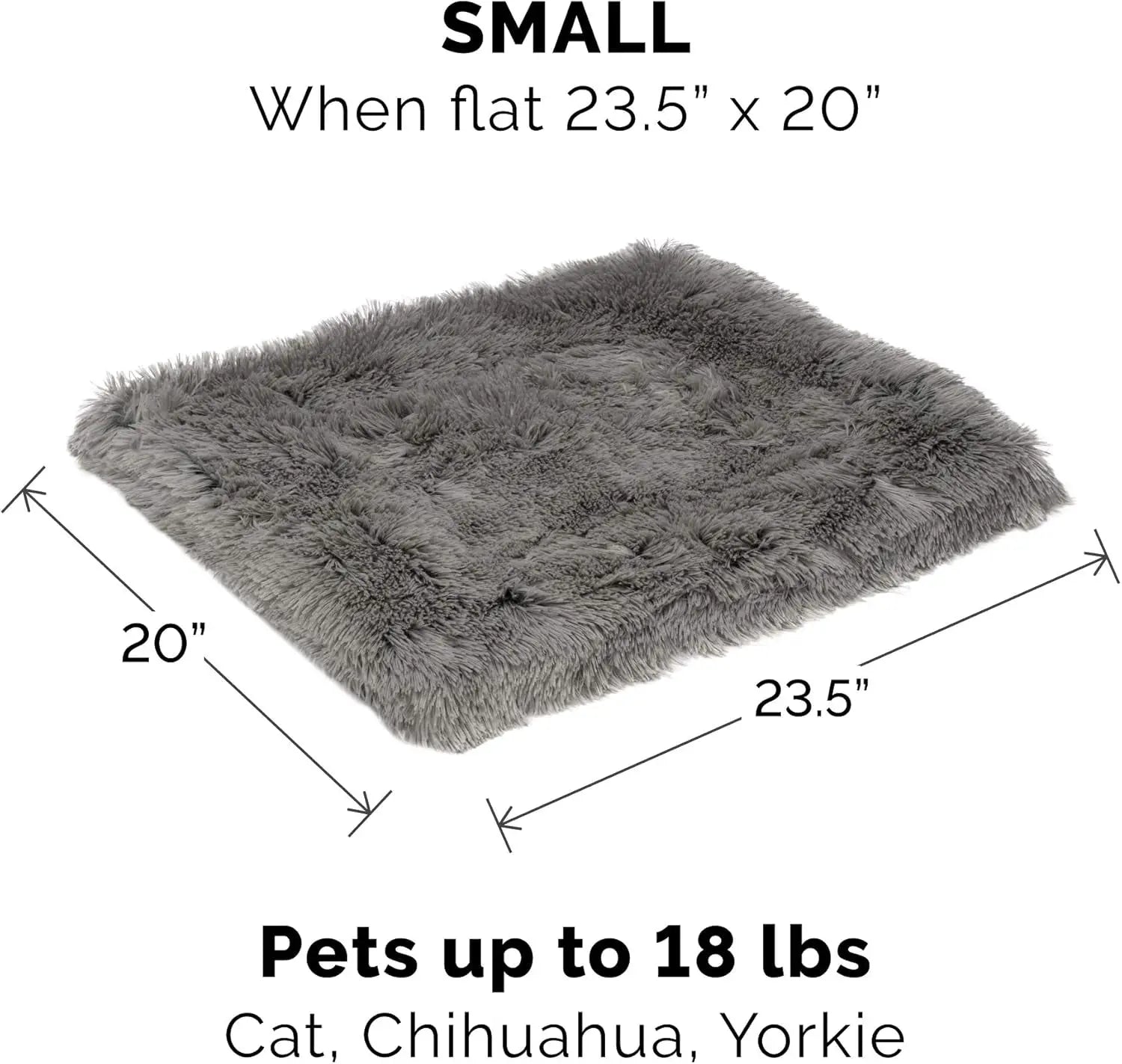Self-Warming Cat Bed for Indoor Cats, 4-Beds-In-1 & Washable - Plush Long Faux Fur Convertible Cuddler - Gray, Small