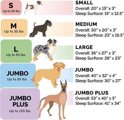 Memory Foam Dog Bed for Large Dogs W/ Removable Bolsters & Washable Cover, for Dogs up to 125 Lbs - Plush & Suede Sofa - Espresso, Jumbo Plus/Xxl