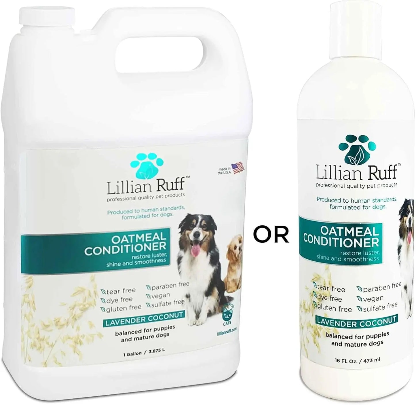 Calming Oatmeal Pet Conditioner for Dry Skin & Itch Relief with Aloe & Hydrating Essential Oils - Replenish Moisture & Deodorize - Soothing Conditioner for Normal/Sensitive Skin (Gallon)