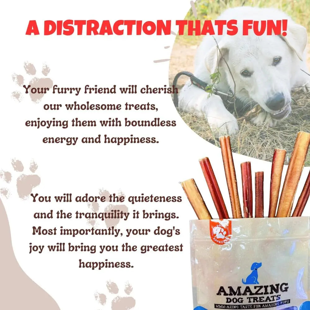 - 6 Inch Medium Size Bully Sticks (25 Count) - Bulk Bully Sticks for Dogs - No Hide Bully Stick Dog Bones