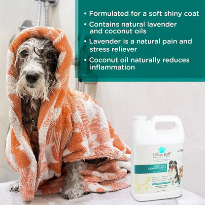 Calming Oatmeal Pet Conditioner for Dry Skin & Itch Relief with Aloe & Hydrating Essential Oils - Replenish Moisture & Deodorize - Soothing Conditioner for Normal/Sensitive Skin (Gallon)